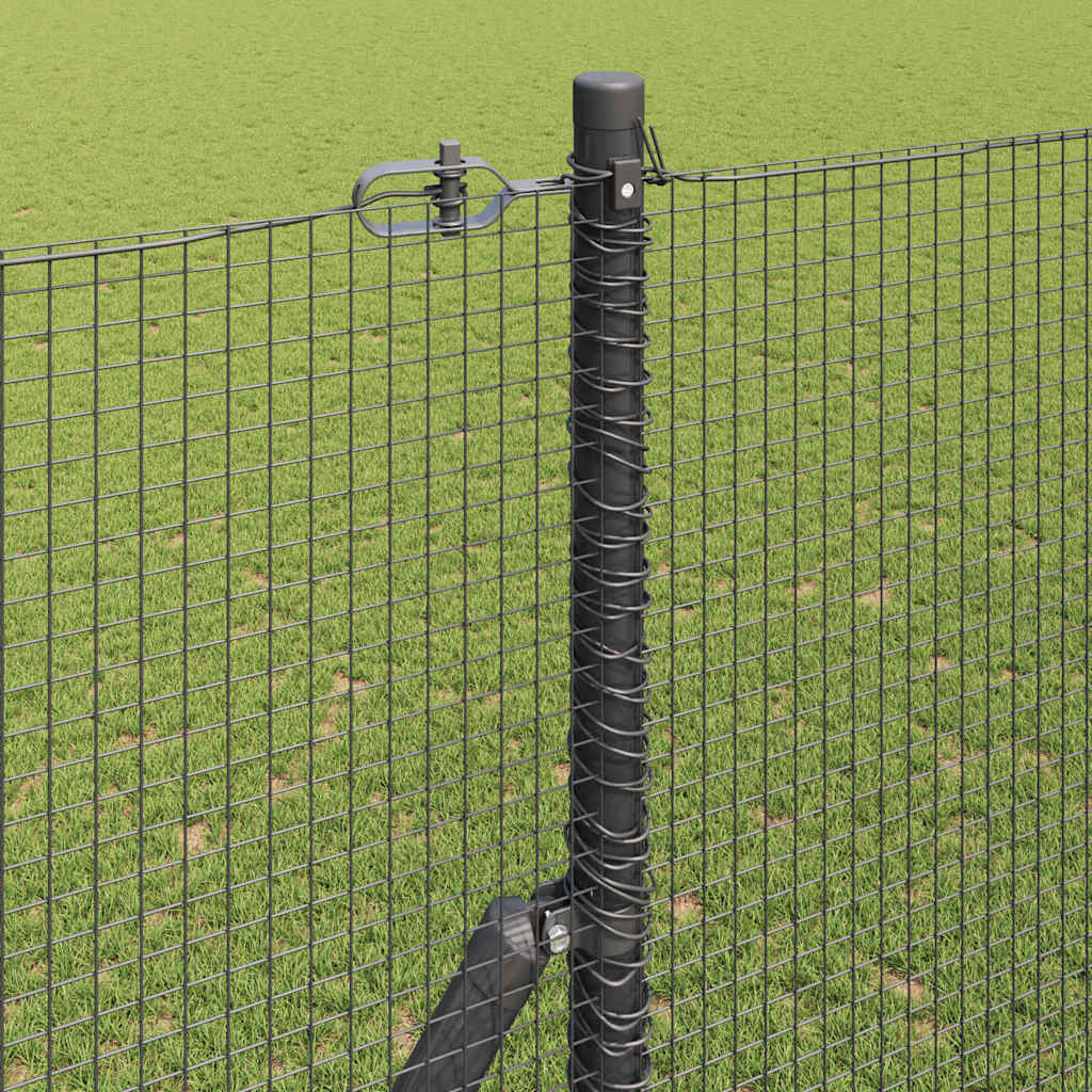 Kerítés oszlopokkal Szürke 1.6 x 25 m Acél