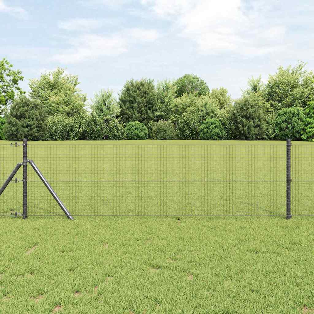 Kerítés oszlopokkal Szürke 0.5 x 50 m Acél