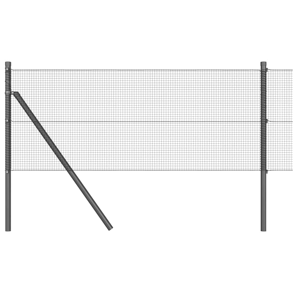 Kerítés oszlopokkal Szürke 0.8 x 50 m Acél