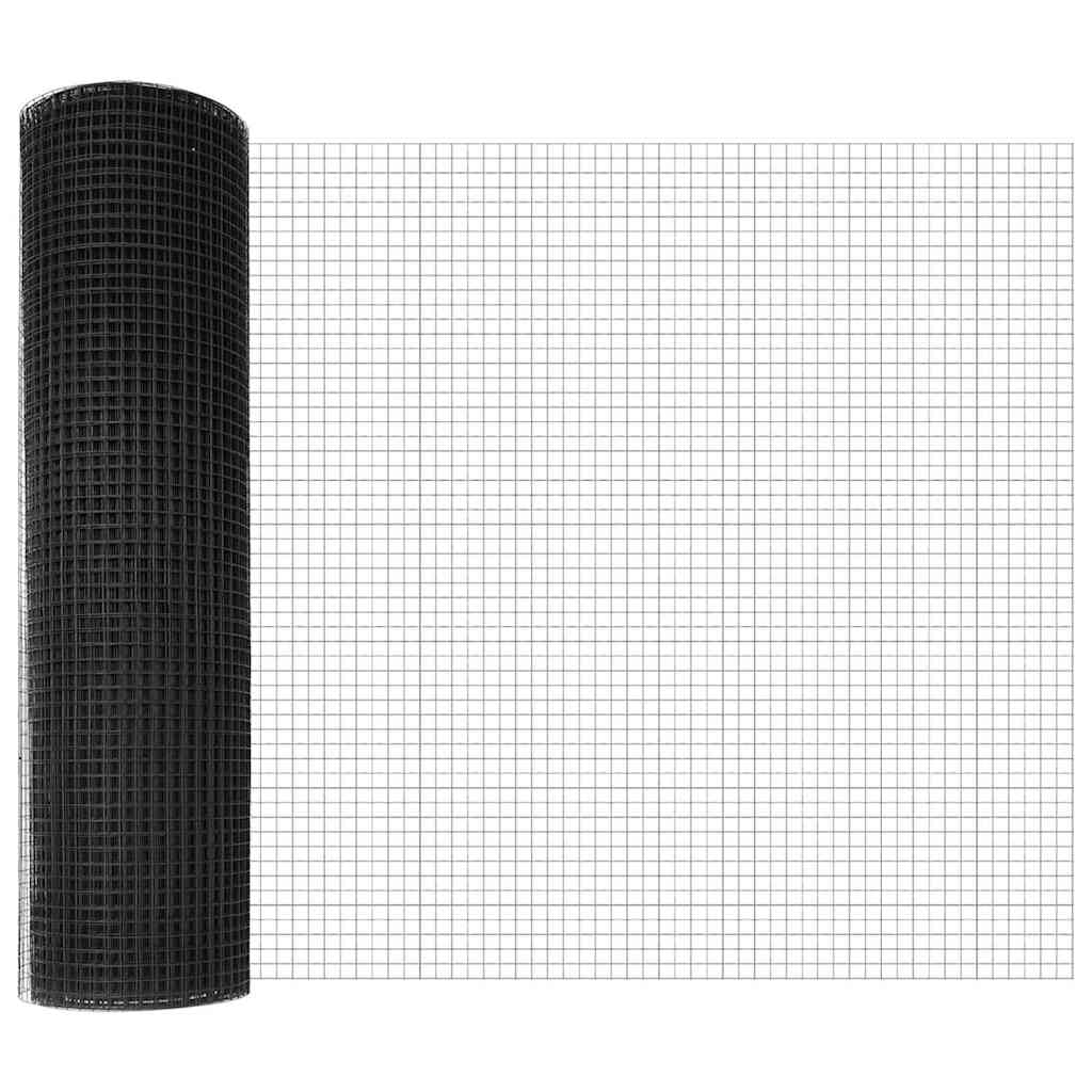 Kerítés oszlopokkal Szürke 0.8 x 50 m Acél