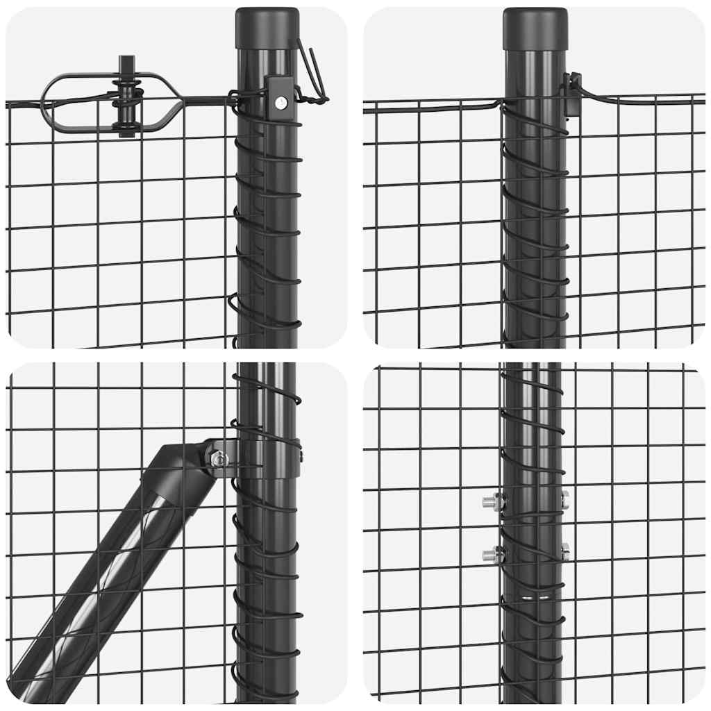 Kerítés oszlopokkal Szürke 1.2 x 50 m Acél