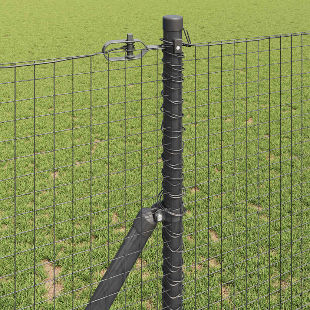 Kerítés oszlopokkal Szürke 1.2 x 50 m Acél