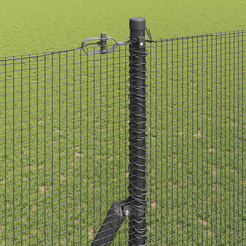 Kerítés oszlopokkal Szürke 1.5 x 50 m Acél