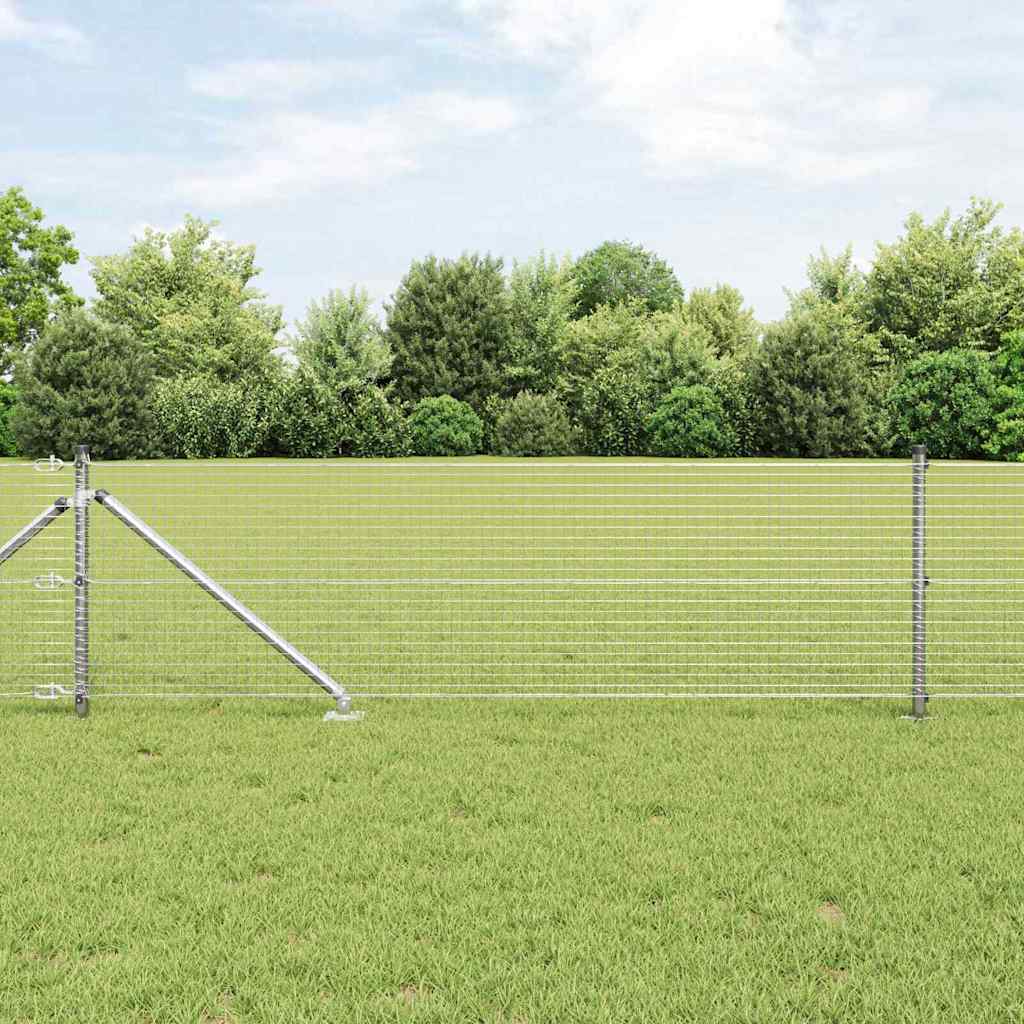 Kerítés oszlopokkal Ezüst 0.5 x 50 m Acél