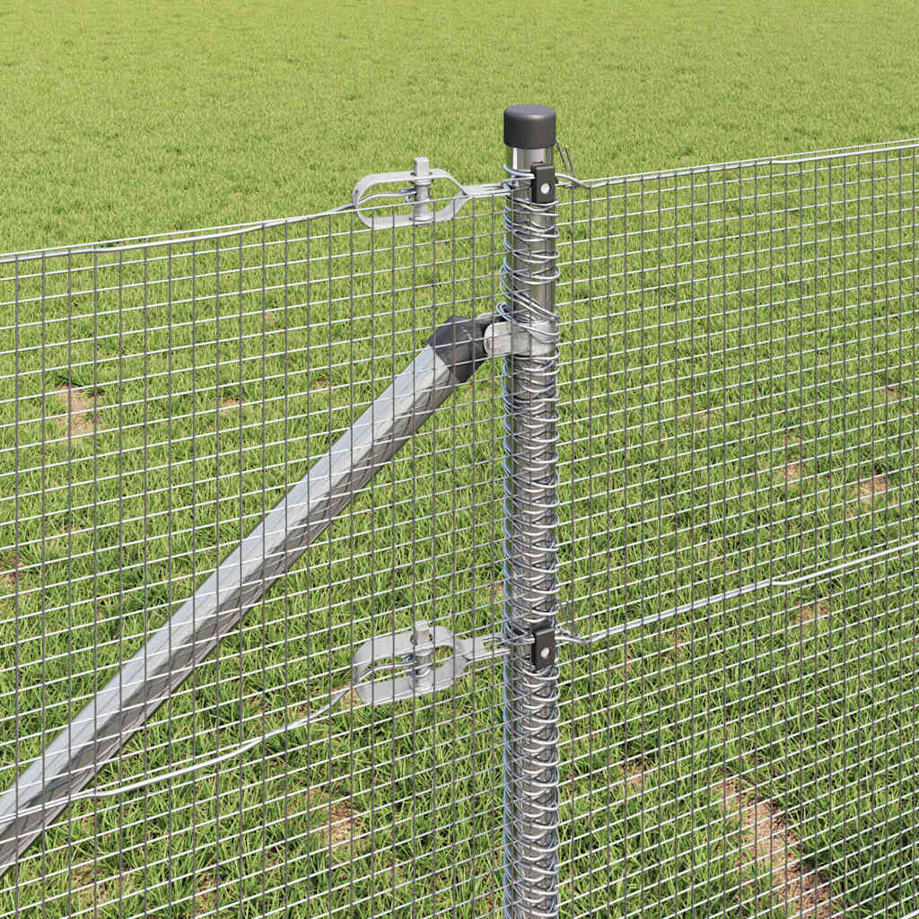 Kerítés oszlopokkal Ezüst 0.6 x 50 m Acél