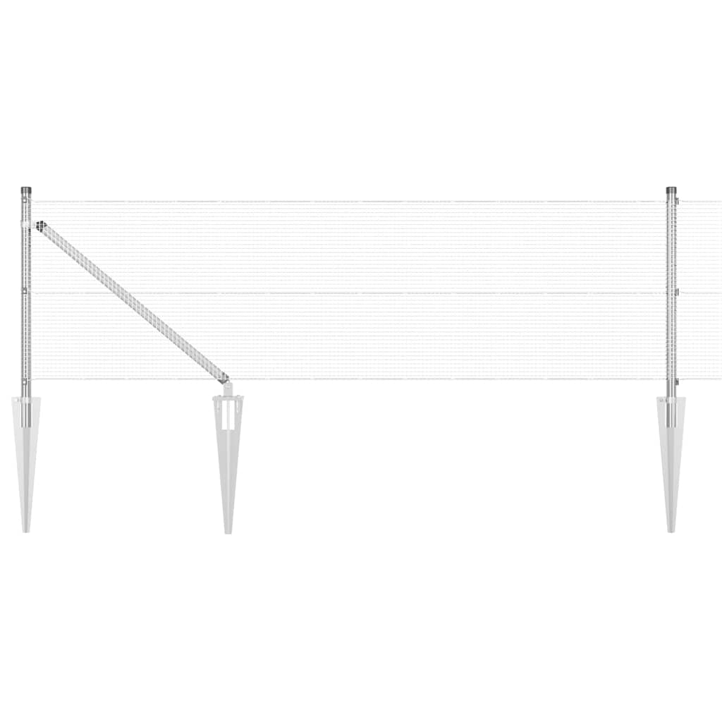Kerítés oszlopokkal Ezüst 0.6 x 50 m Acél