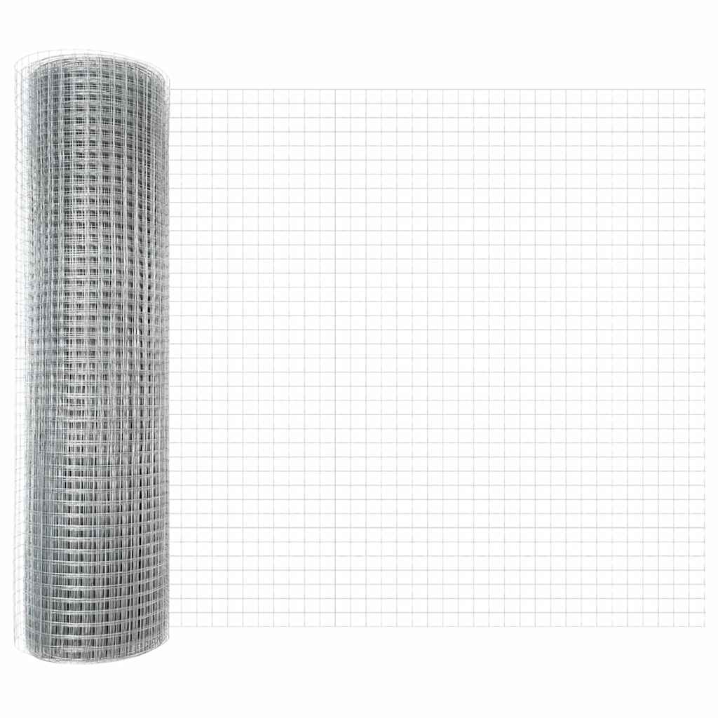 Kerítés oszlopokkal Ezüst 0.6 x 50 m Acél