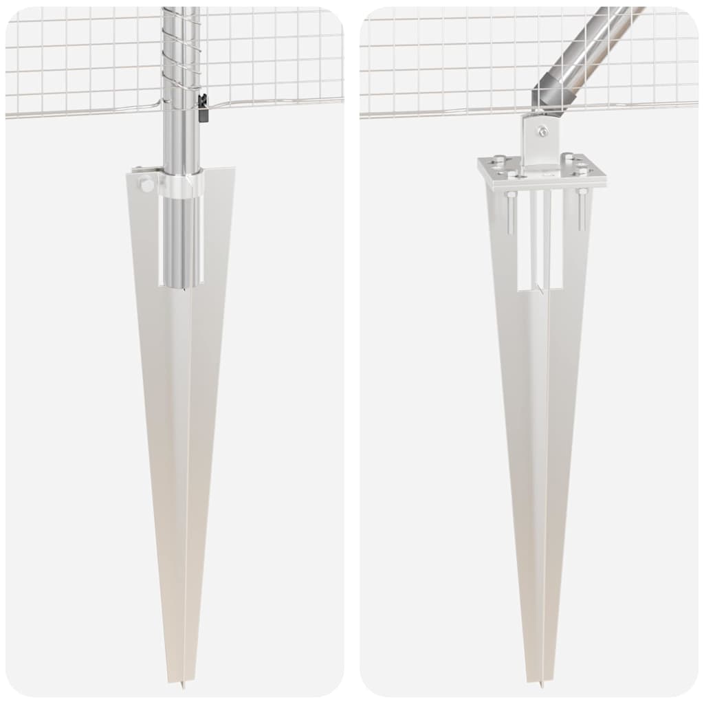 Kerítés oszlopokkal Ezüst 0.8 x 50 m Acél