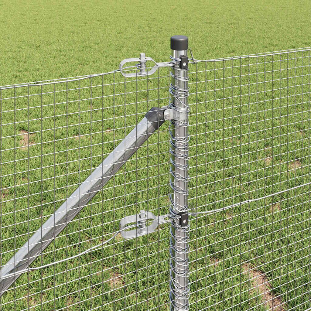 Kerítés oszlopokkal Ezüst 0.8 x 50 m Acél