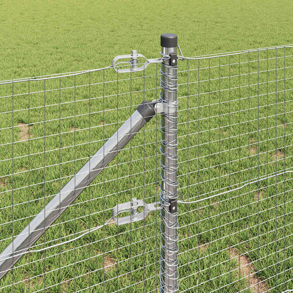 Kerítés oszlopokkal Ezüst 1 x 50 m Acél