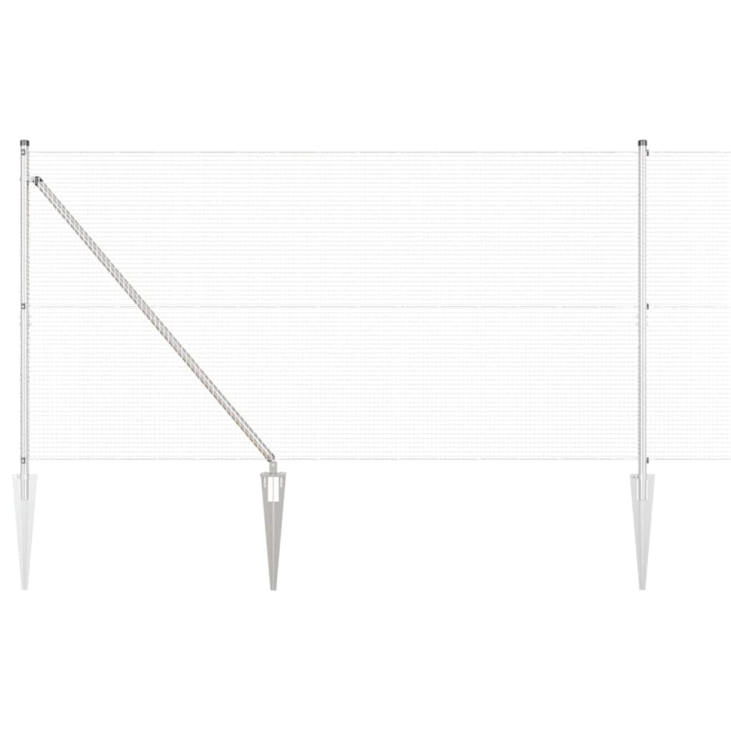 Kerítés oszlopokkal Ezüst 1.4 x 50 m Acél