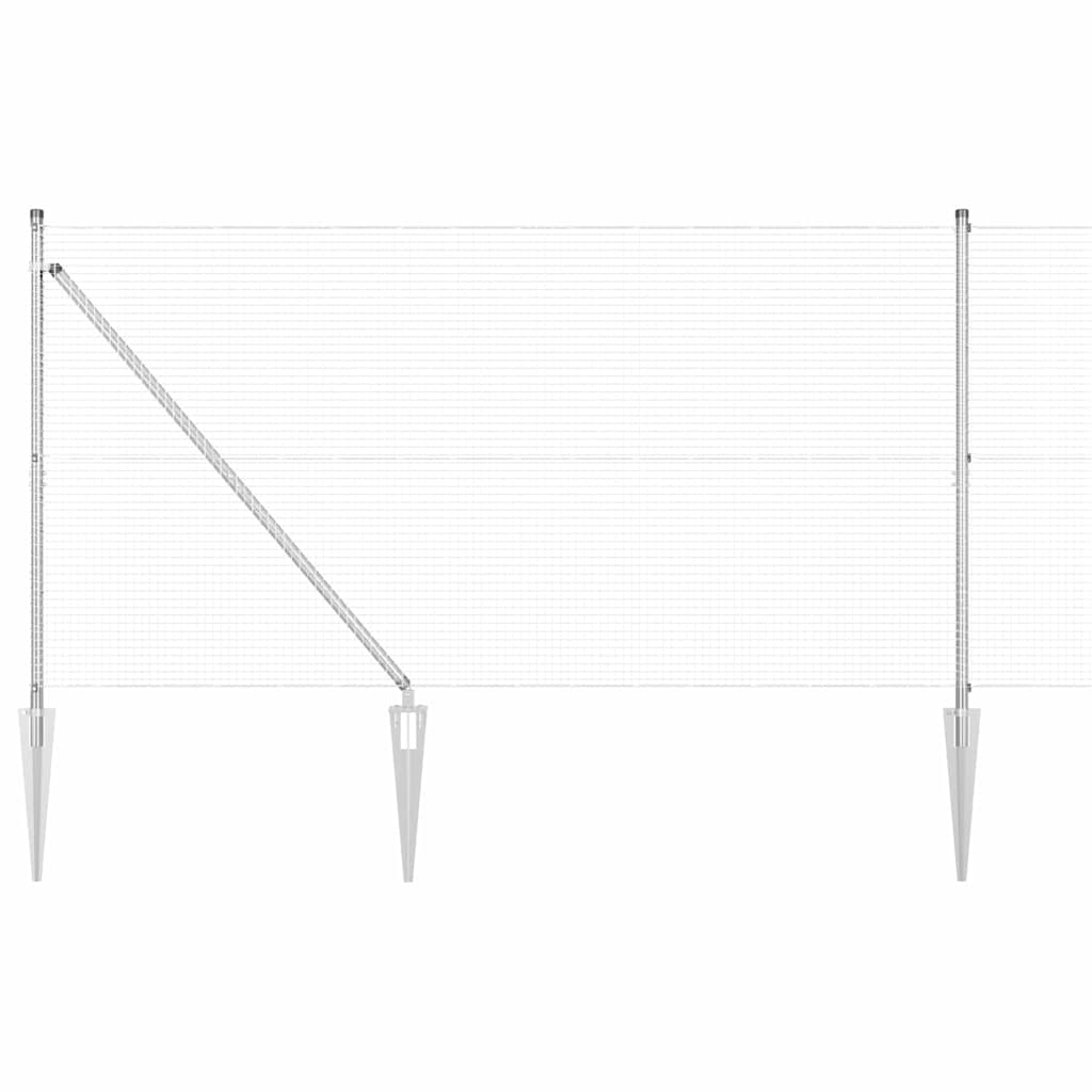 Kerítés oszlopokkal Ezüst 1.4 x 50 m Acél