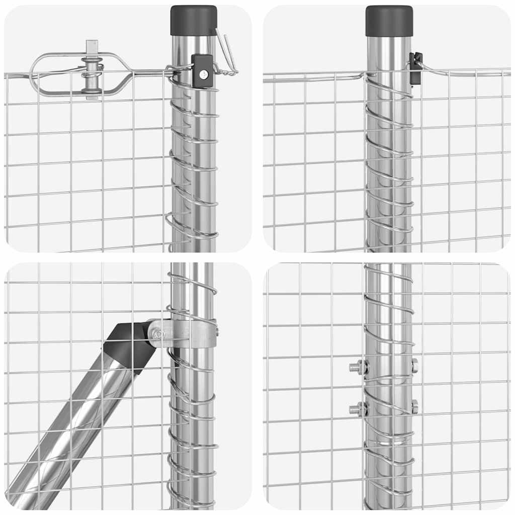 Kerítés oszlopokkal Ezüst 1.5 x 50 m Acél