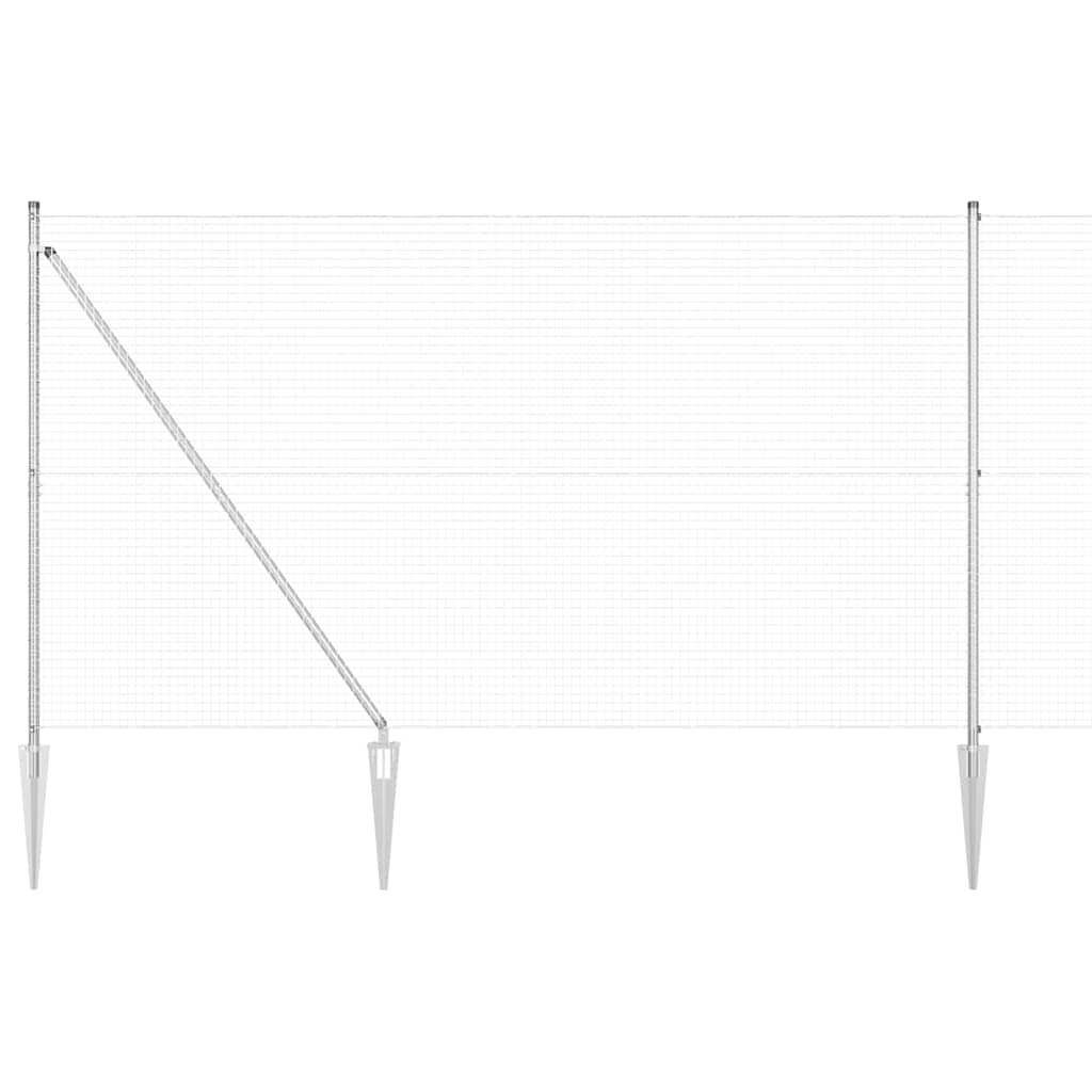 Kerítés oszlopokkal Ezüst 1.5 x 50 m Acél