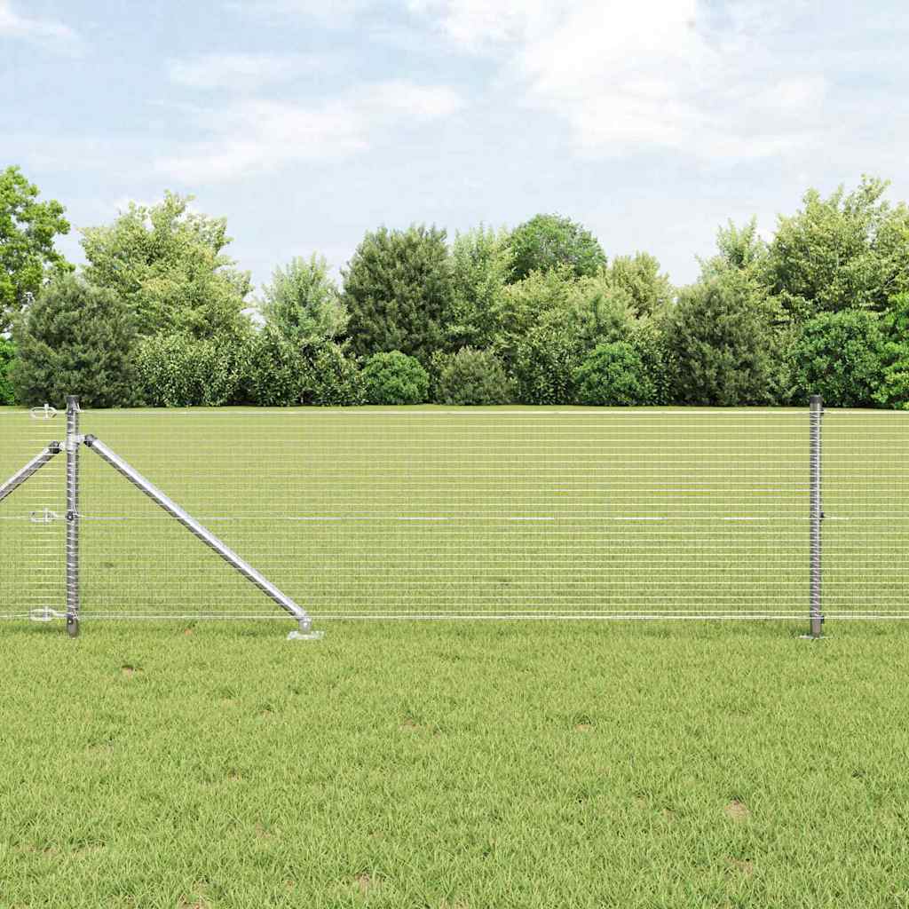 Kerítés oszlopokkal Ezüst 0.5 x 100 m Acél