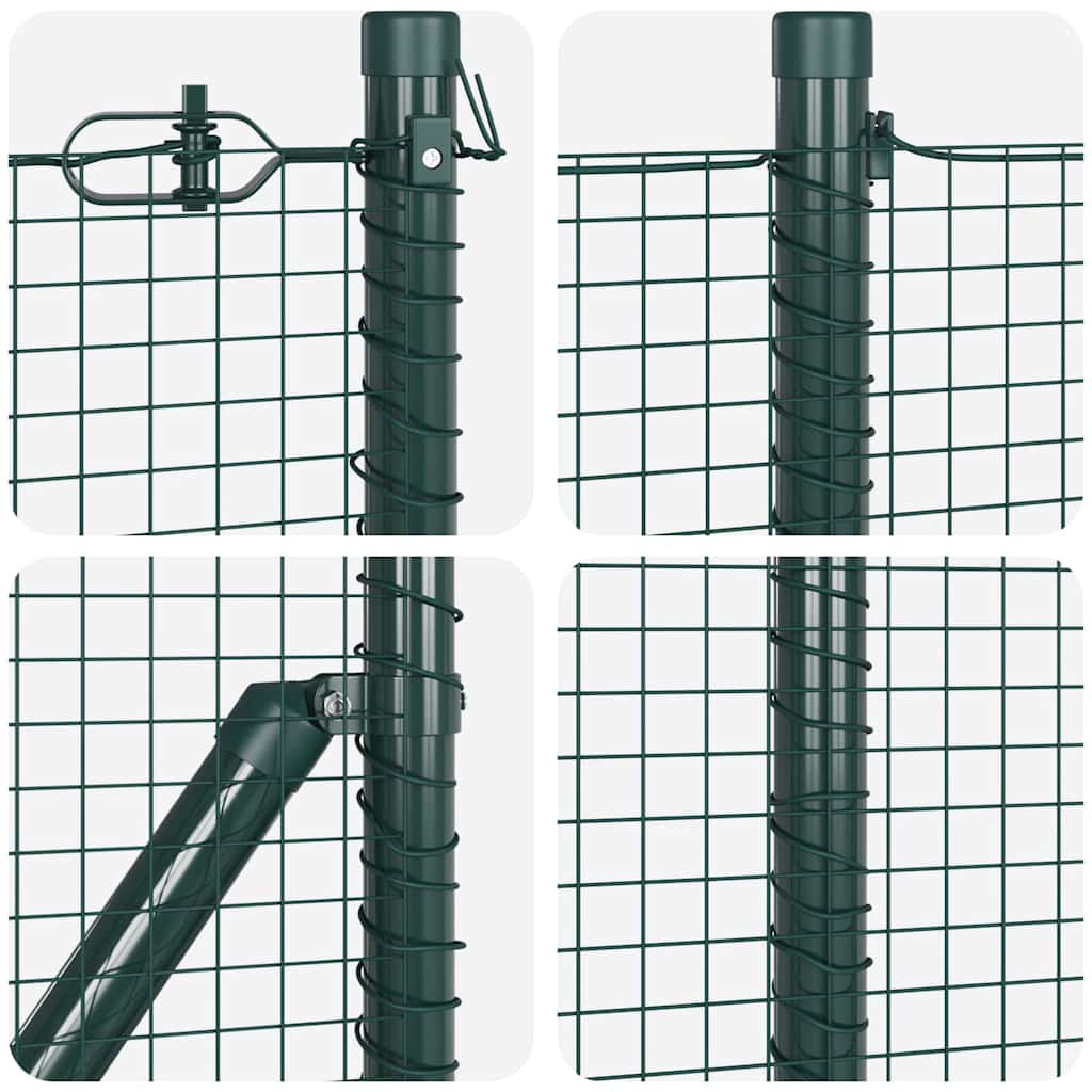 Kerítés oszlopokkal Zöld 0.5 x 10 m Acél
