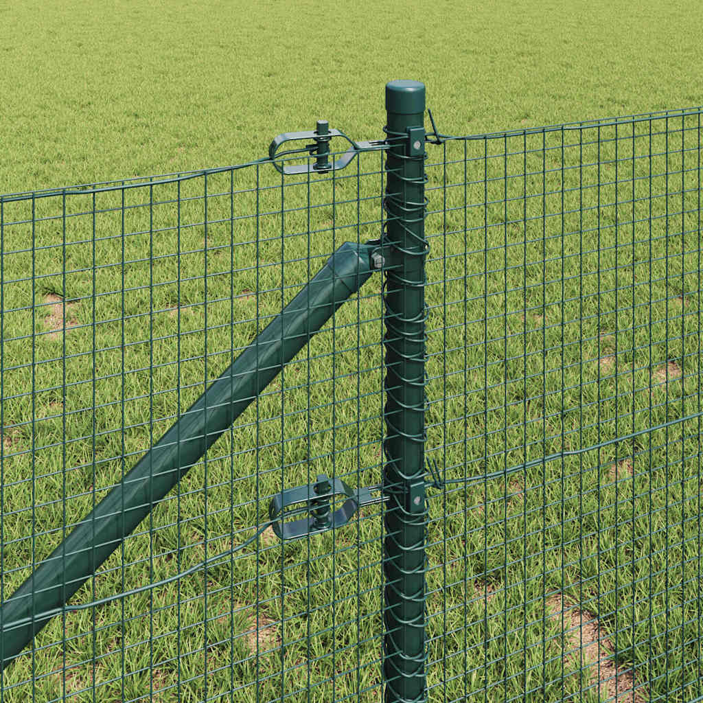 Kerítés oszlopokkal Zöld 0.5 x 10 m Acél