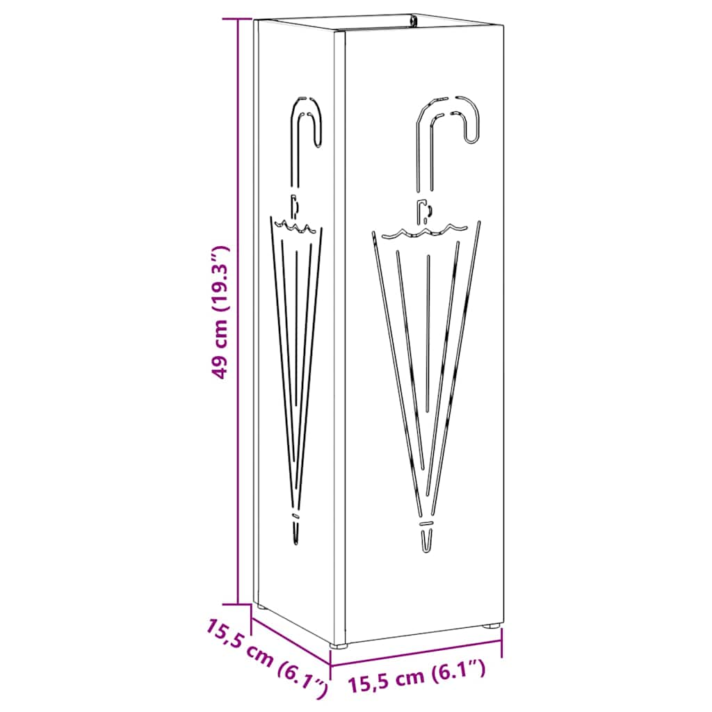 Napernyő Állvány Fehér 15.5 x 15.5 x 49 cm Fém