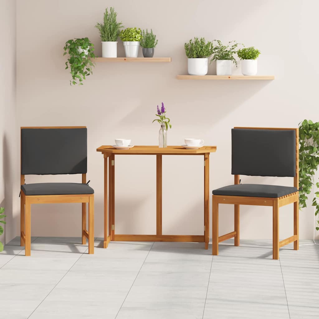 Kerti Szék 2 pcs Barna 50 x 50 x 91cm Tömör akácfa