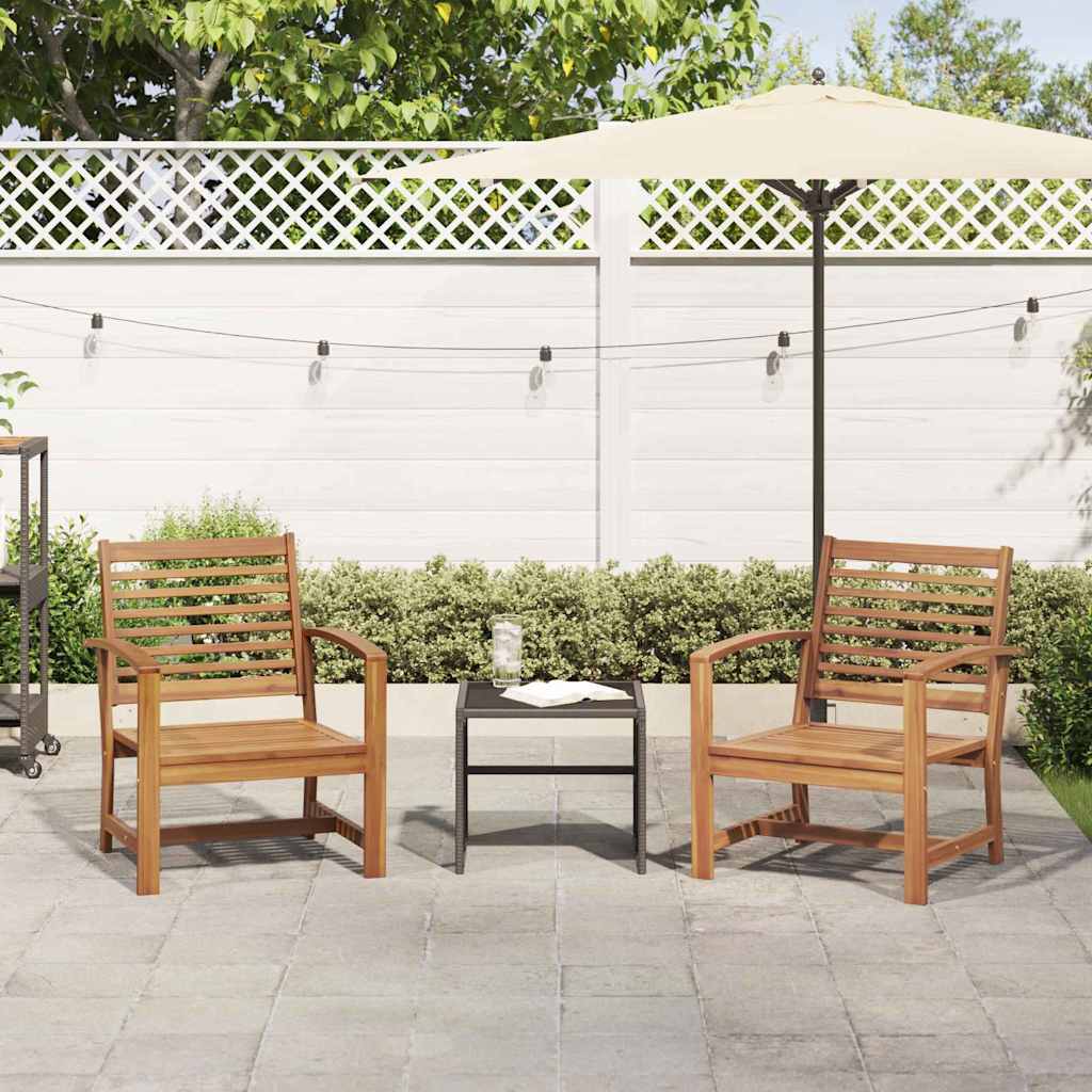 Kerti székek 2 pcs Természetes 60 x 65 x 76.5 cm Tömör tíkfa