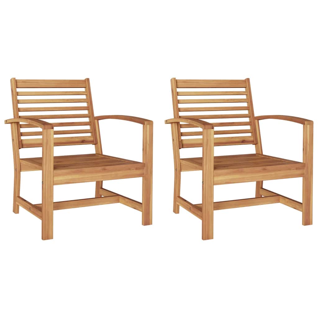 Kerti székek 2 pcs Természetes 60 x 65 x 76.5 cm Tömör tíkfa