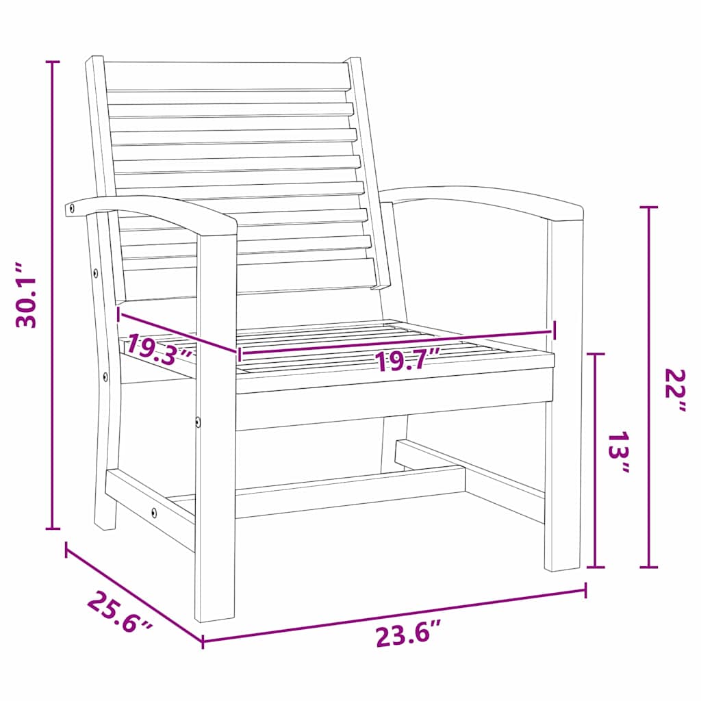 Kerti székek 2 pcs Természetes 60 x 65 x 76.5 cm Tömör tíkfa