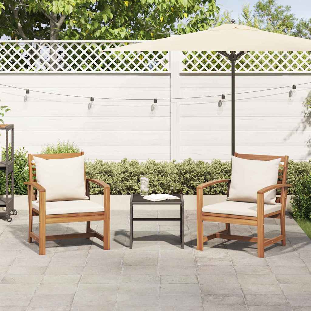 Kerti székek 2 pcs Természetes 60 x 65 x 76.5 cm Tömör tíkfa