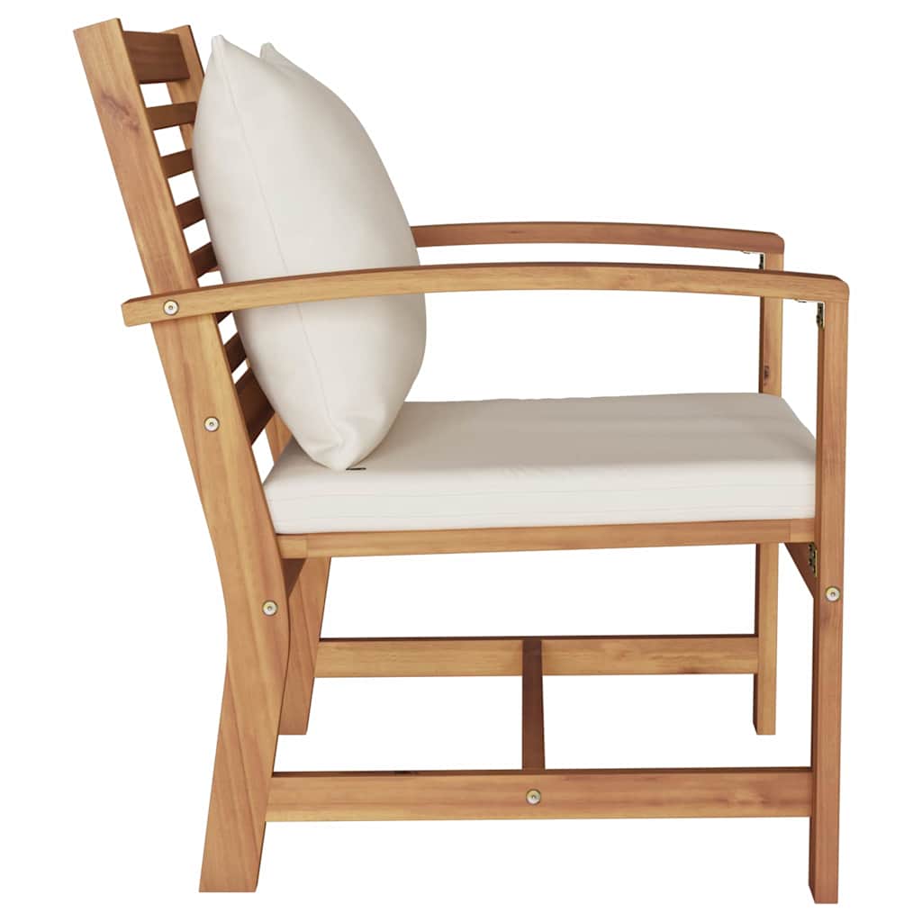Kerti székek 2 pcs Természetes 60 x 65 x 76.5 cm Tömör tíkfa