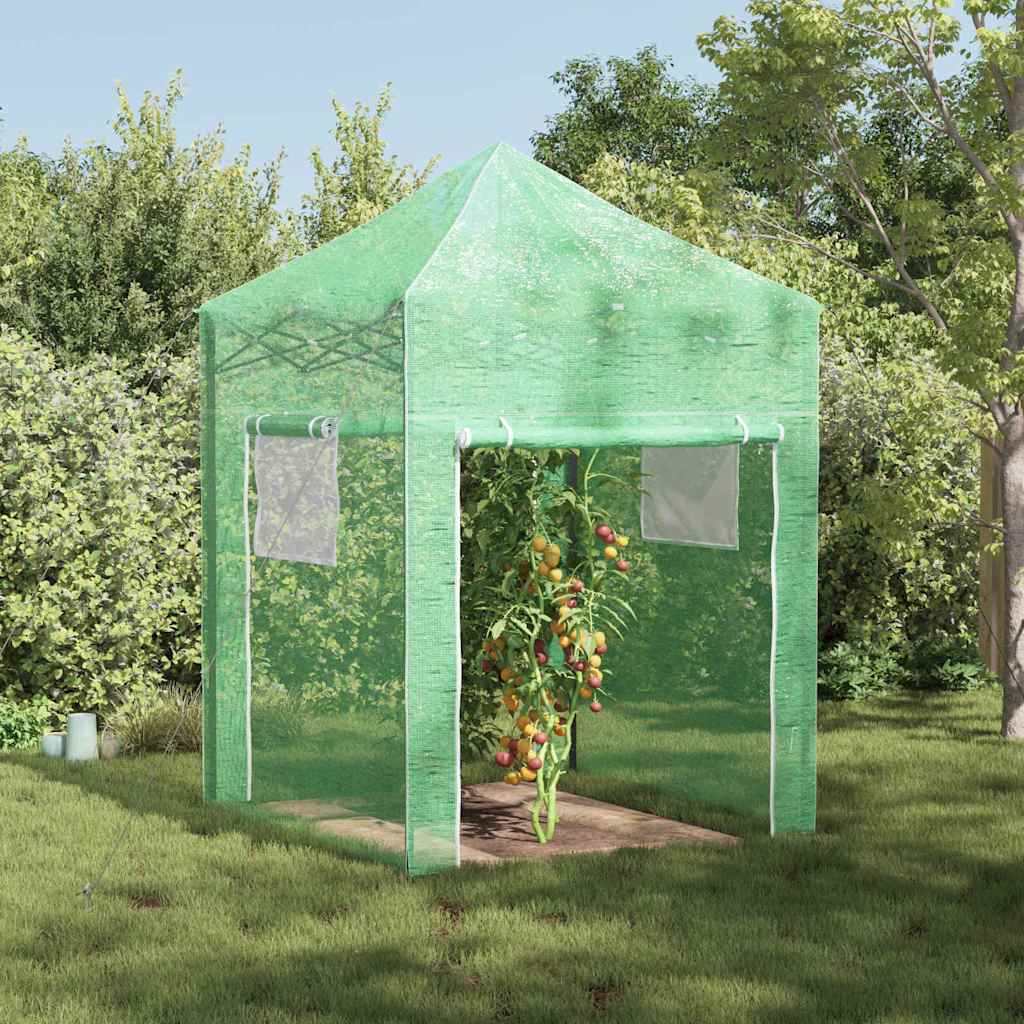 Melegház tetővel Zöld 200 x 200 x 300 cm Acél