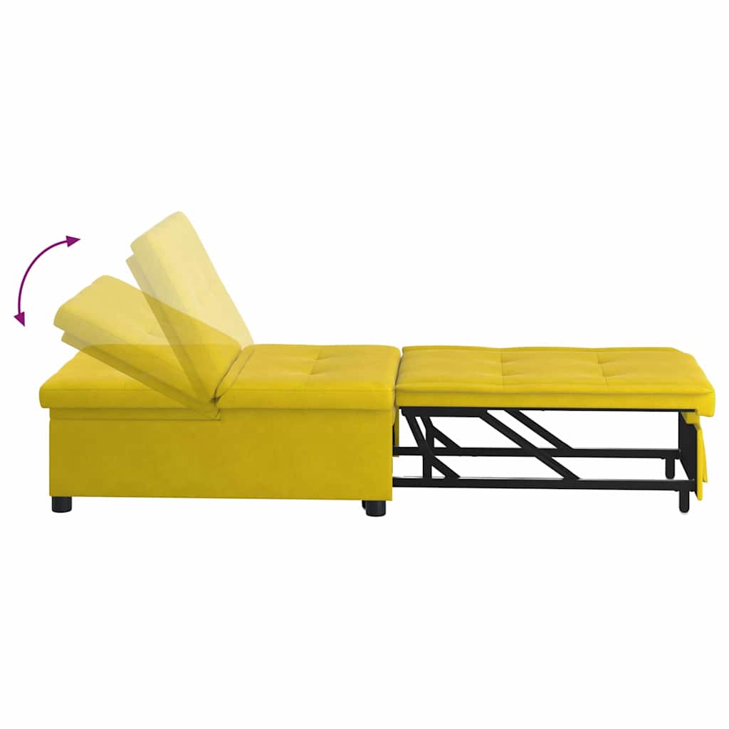 Kanapéágy Sárga 67 x 194 x 38 cm Bársony