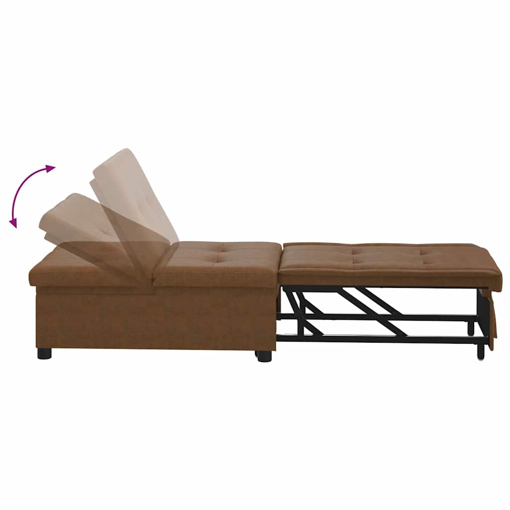 Kanapéágy Barna 67 x 194 x 38 cm Műbőr velúr