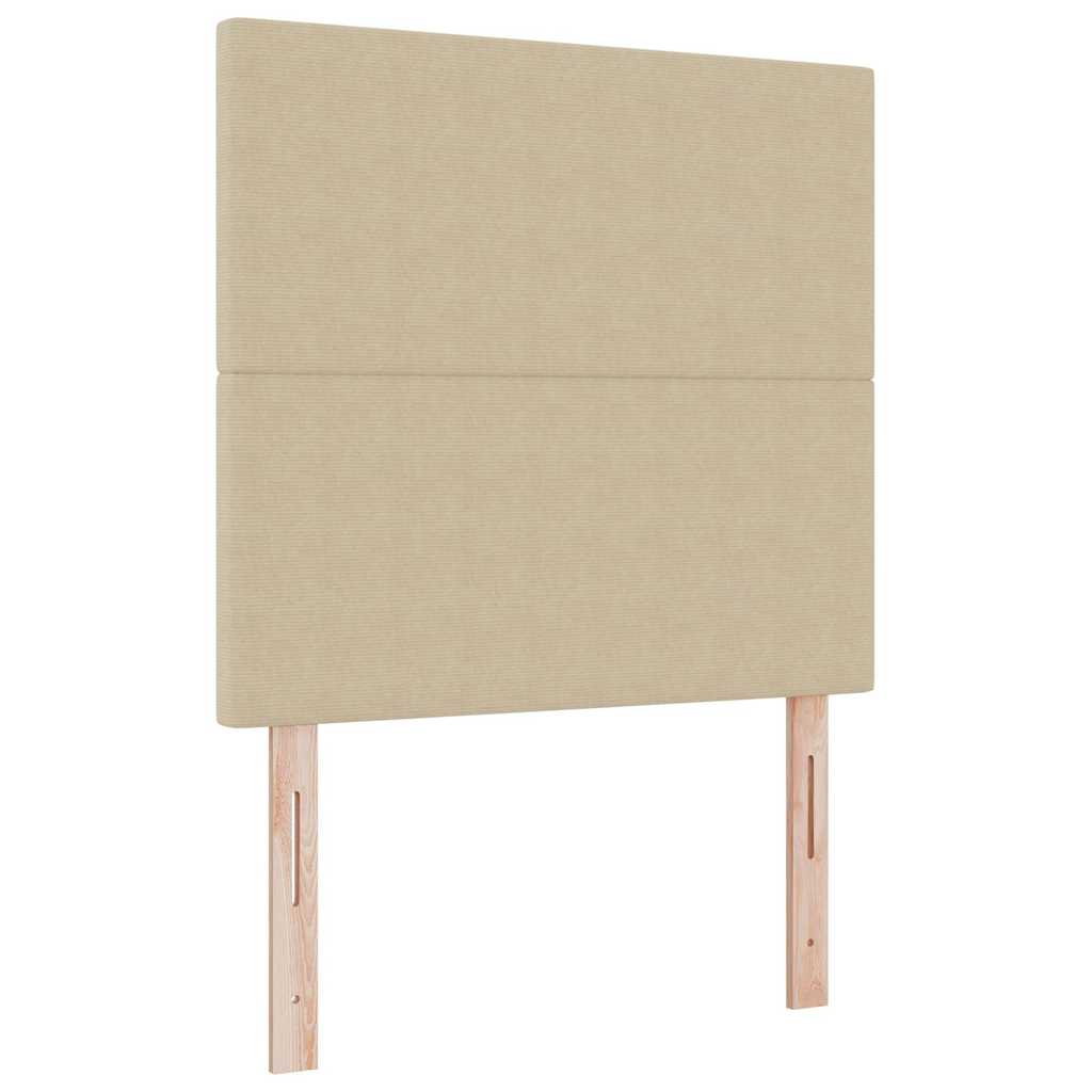 Boxrugós ágy Világosszürke és fehér 203 x 120 x 128 cm