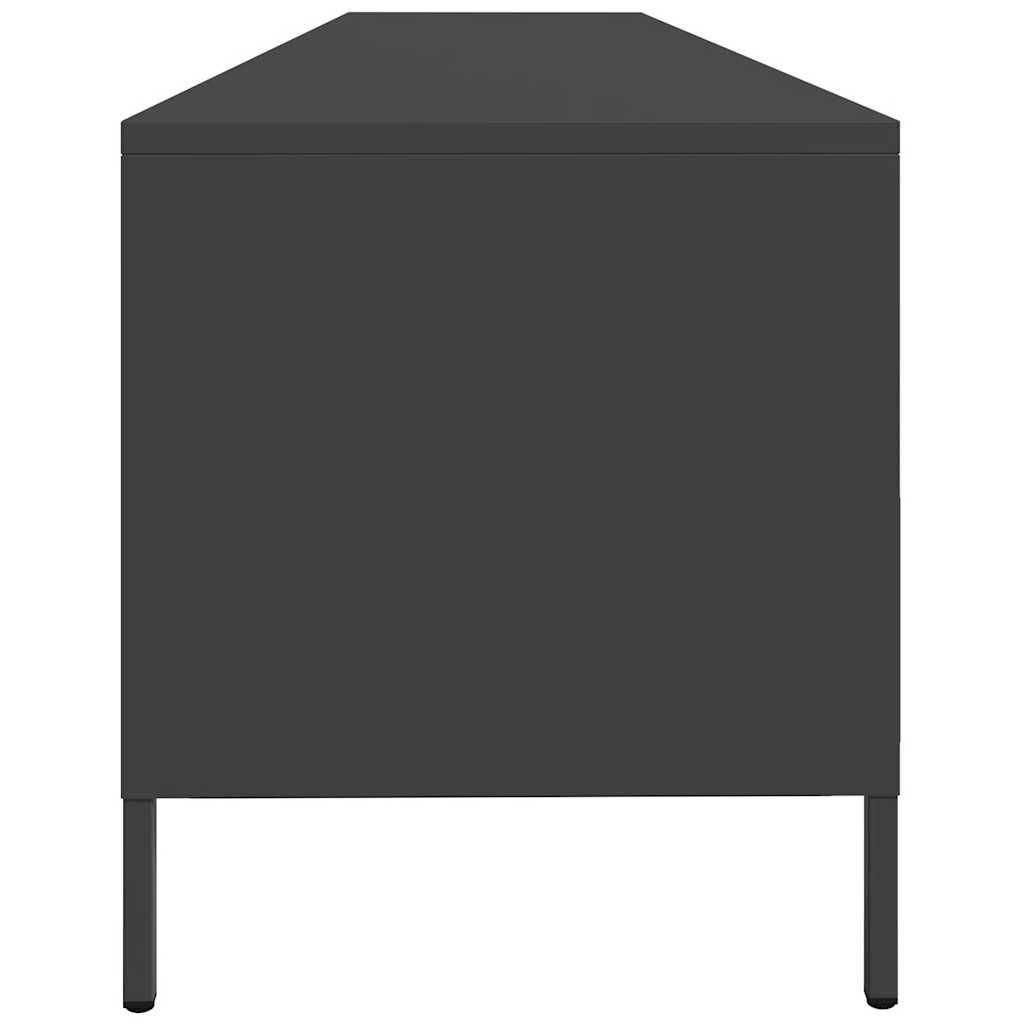fekete hidegen hengerelt acél TV-szekrény 202 x 39 x 43,5 cm