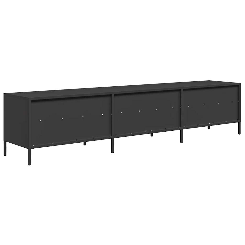 fekete hidegen hengerelt acél TV-szekrény 202 x 39 x 43,5 cm
