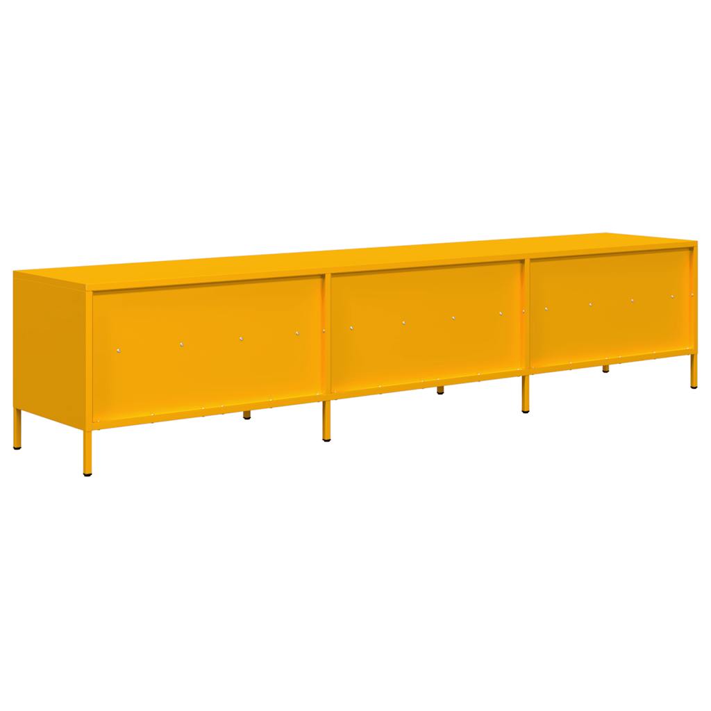 mustársárga hidegen hengerelt acél TV-szekrény 202x39x43,5 cm