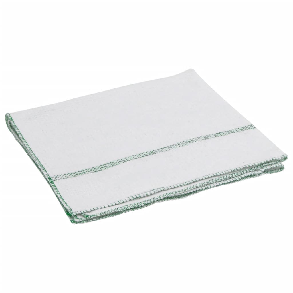10 db fehér tisztító kendők zöld csíkokkal 50 x 60 cm