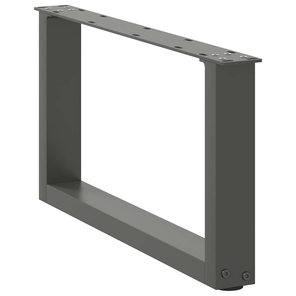 2 db antracitszürke, U alakú acél dohányzóasztal láb 70 x (30-31) cm