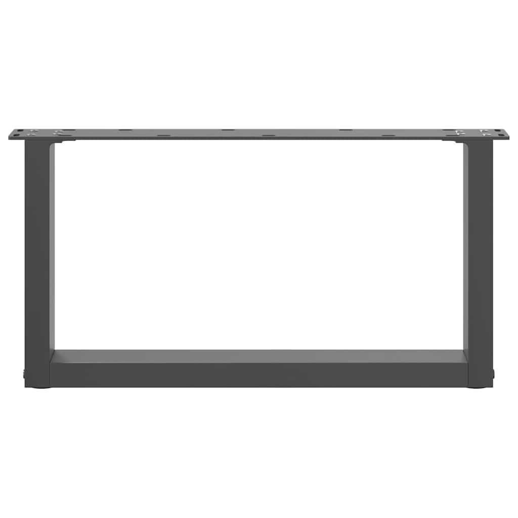 2 db antracitszürke, U alakú acél dohányzóasztal láb 70 x (30-31) cm