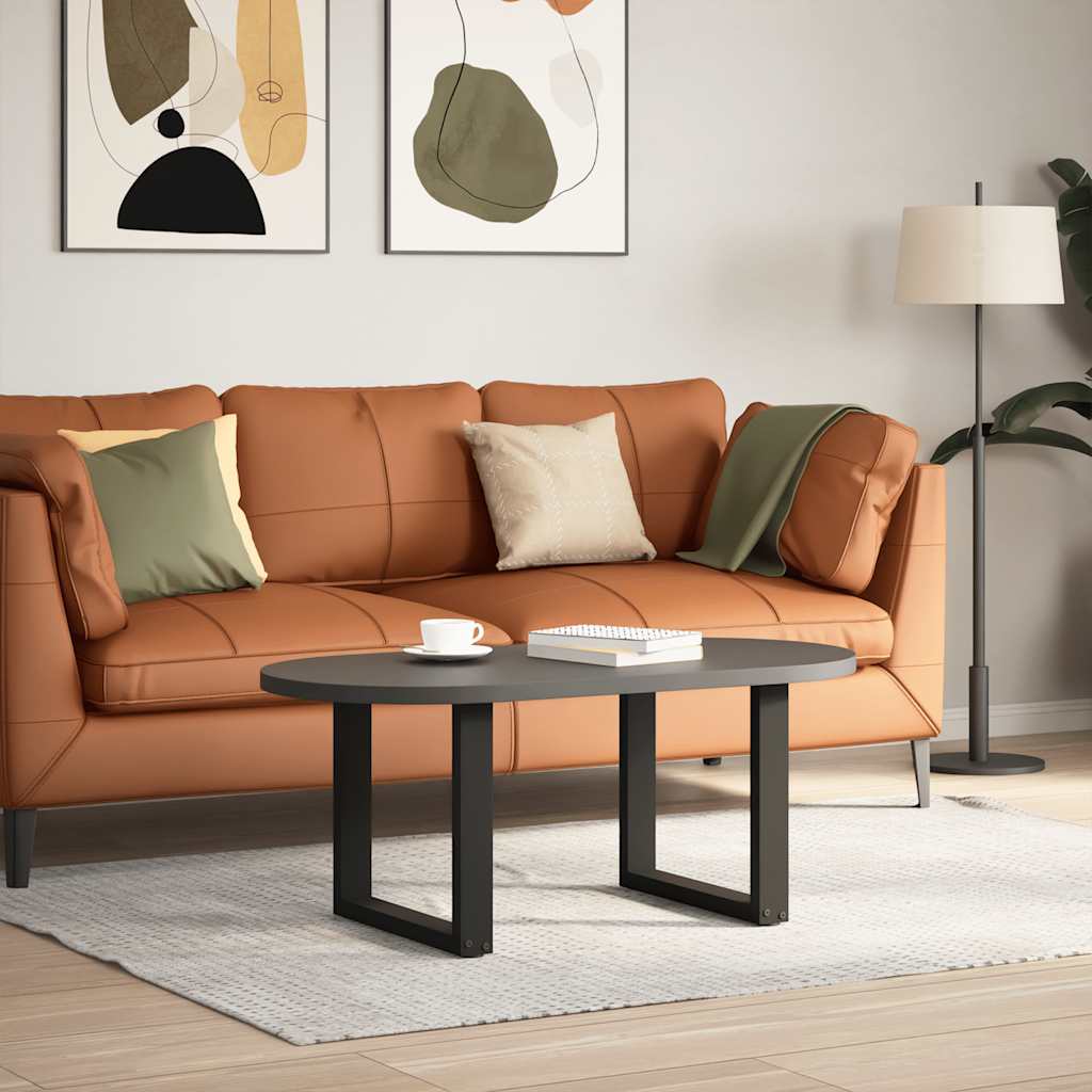 2 db U alakú dohányzóasztal láb fekete 50 x (42-43) cm acél dohányzóasztal láb