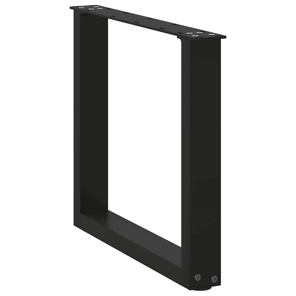 2 db U alakú dohányzóasztal láb fekete 50 x (42-43) cm acél dohányzóasztal láb