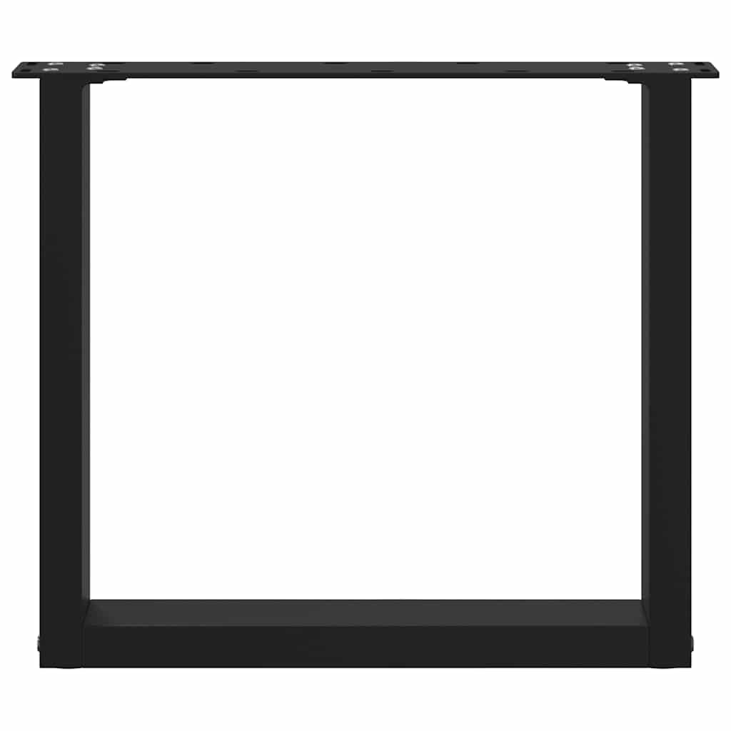 2 db U alakú dohányzóasztal láb fekete 50 x (42-43) cm acél dohányzóasztal láb