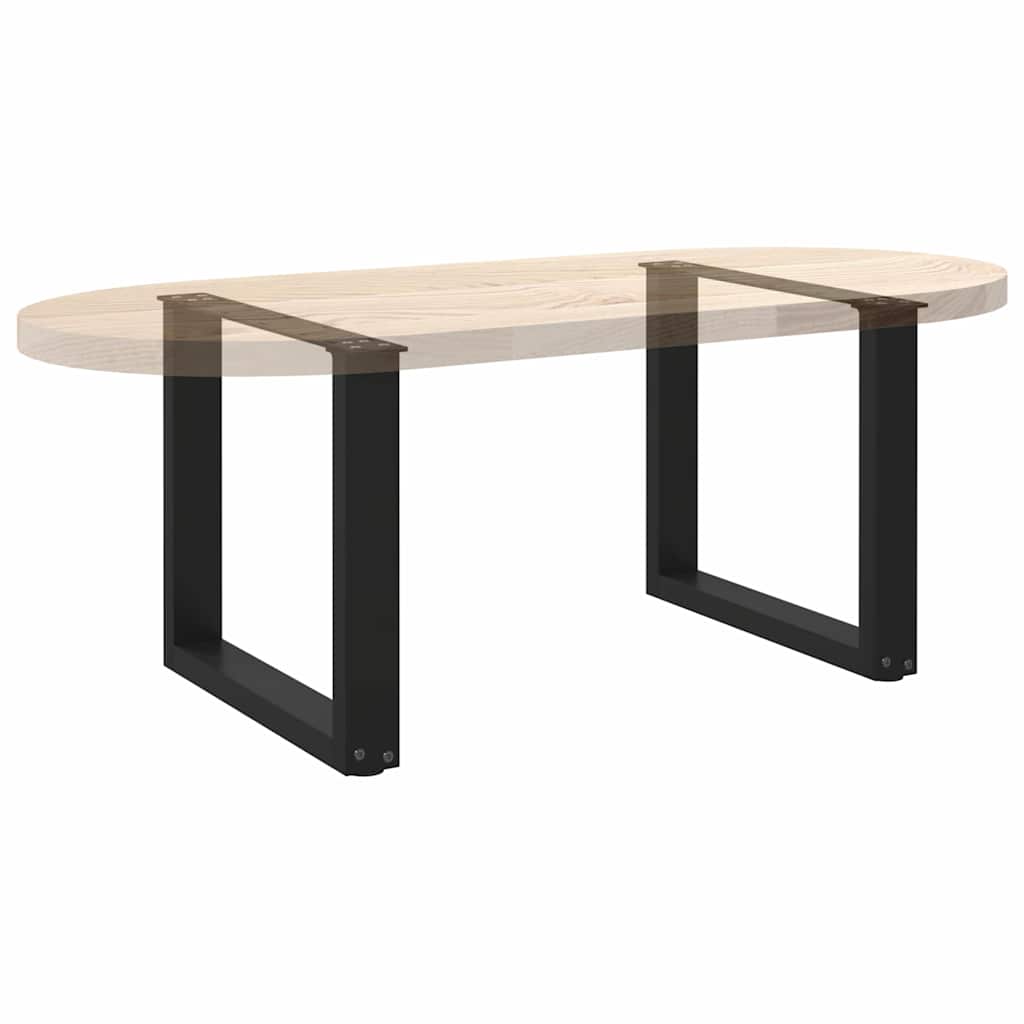 2 db U alakú dohányzóasztal láb fekete 50 x (42-43) cm acél dohányzóasztal láb