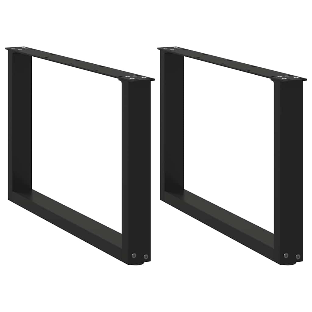 2 db U alakú dohányzóasztal láb fekete 60 x (42-43) cm acél dohányzóasztal láb