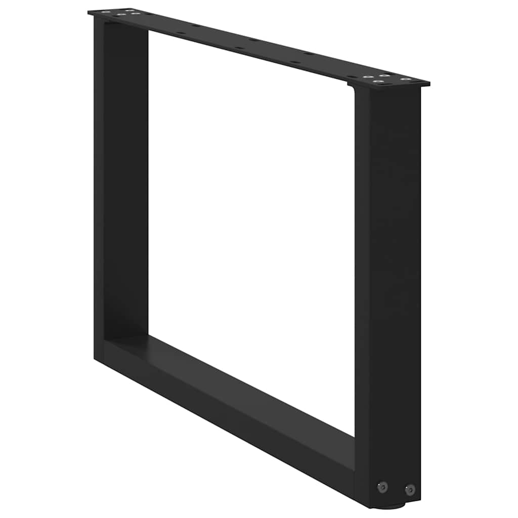 2 db U alakú dohányzóasztal láb fekete 60 x (42-43) cm acél dohányzóasztal láb