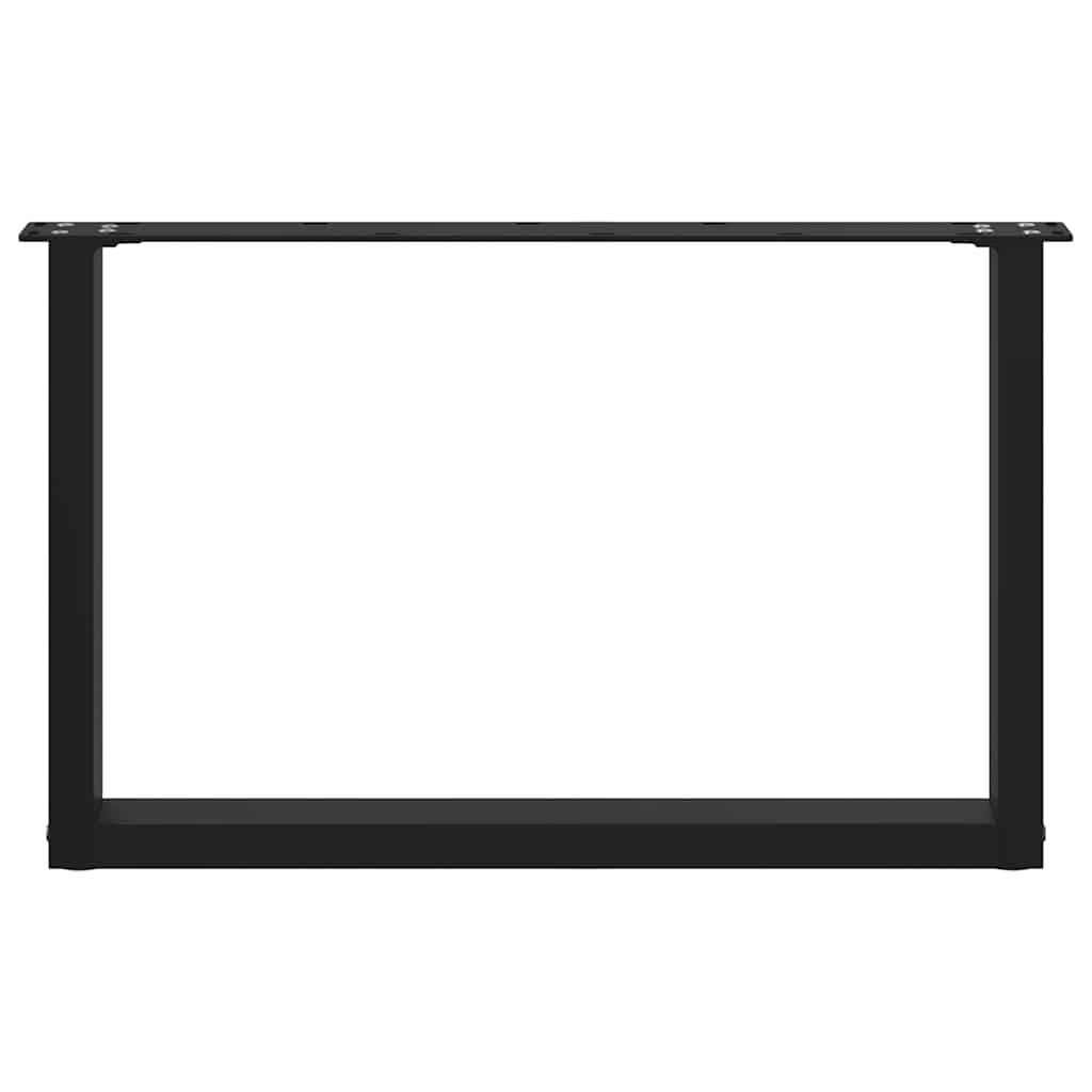 2 db U alakú dohányzóasztal láb fekete 60 x (42-43) cm acél dohányzóasztal láb
