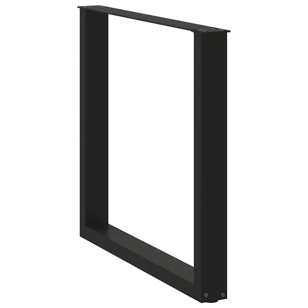 3 db U alakú étkezőasztal láb fekete 90 x (72-73) cm acél étkezőasztal láb