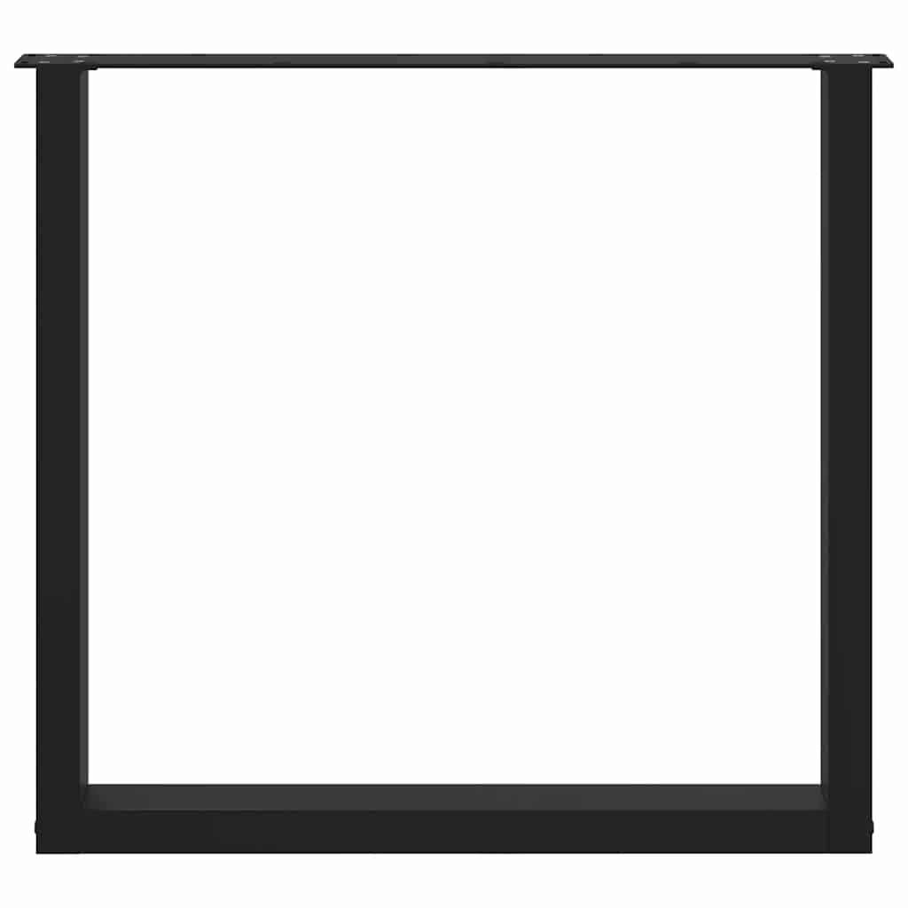 3 db U alakú étkezőasztal láb fekete 90 x (72-73) cm acél étkezőasztal láb