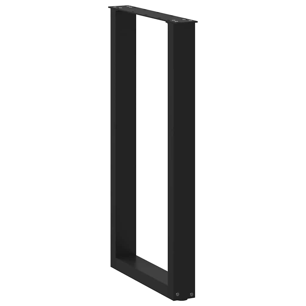 2 db fekete U-alakú acél bárasztalláb 50x(90-91) cm