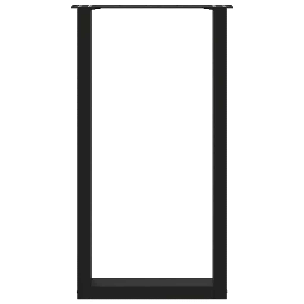 2 db fekete U-alakú acél bárasztalláb 50x(90-91) cm