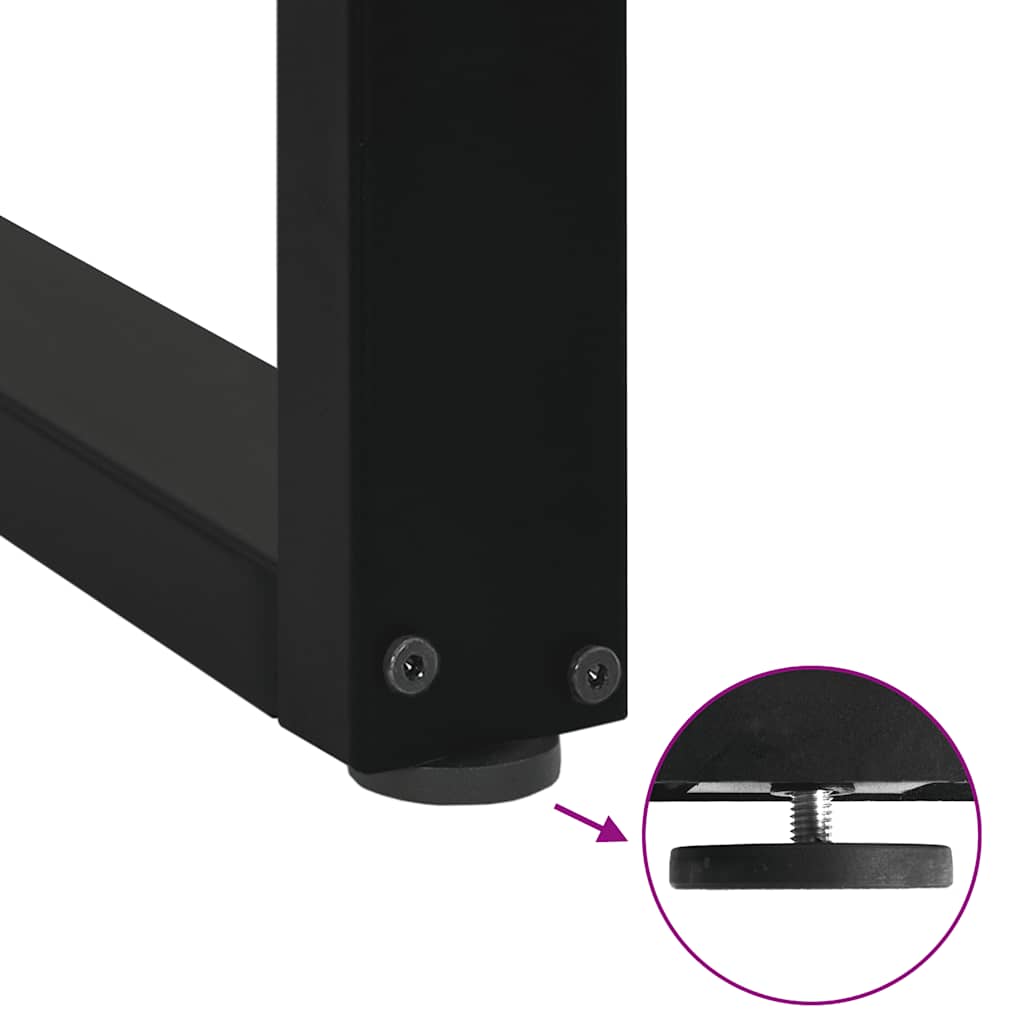 2 db fekete U-alakú acél bárasztalláb 50x(90-91) cm